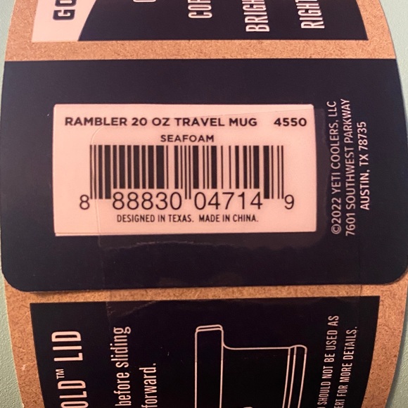 NWT YETI Rambler 20 oz Mug in Seafoam - Picture 11 of 11